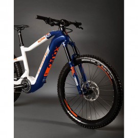 Електровелосипед HAIBIKE XDURO AllTrail 5.0 Carbon FLYON i630Wh 11 s. NX 27.5, рама L, синьо-біло-помаранчевий, 2020